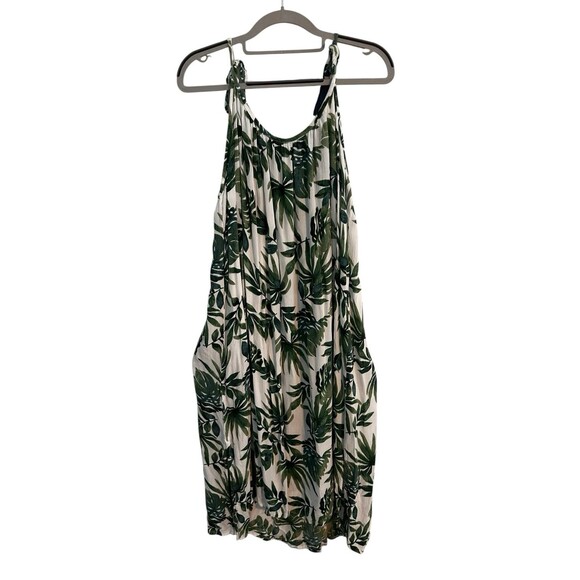 Beaches & Boho Midi Leaf Print Cover Up Dress Lightweight Size Medium Beach Chic - Picture 6 of 8
